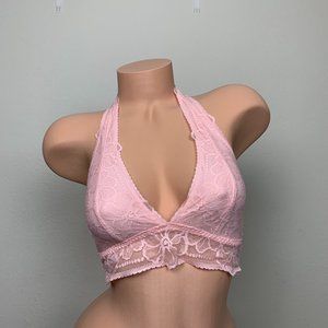 Victoria’s Secret PINK Floral Lace Halter Bralette Bra Top S